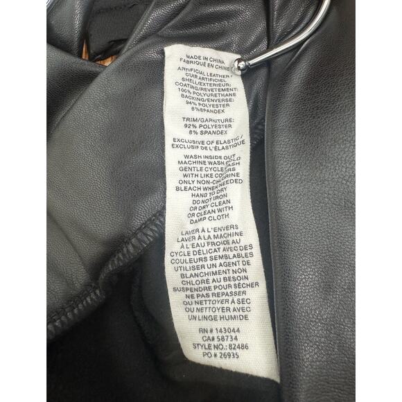 Anthropologie Avec Les Filles High-Waisted Faux Leather Slit Leggings Size S - Picture 13 of 14